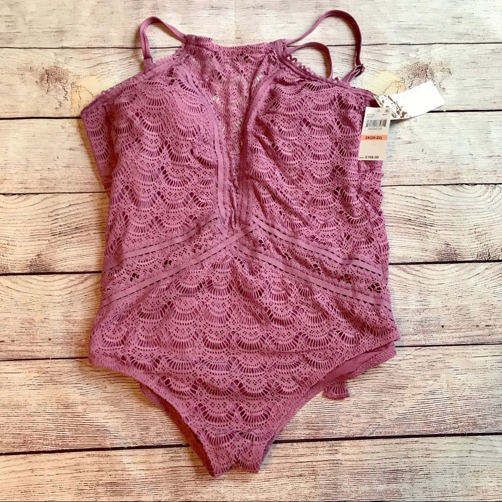 SOLD  Becca Etc. Rebecca Virtue onepiece L 2x - Picture 2 of 10